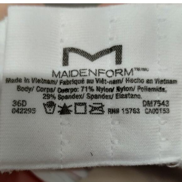 Maidenform 7543 NWT Size 36D White One Fab Fit Underwire Padded T-Shirt Bra - Picture 5 of 7